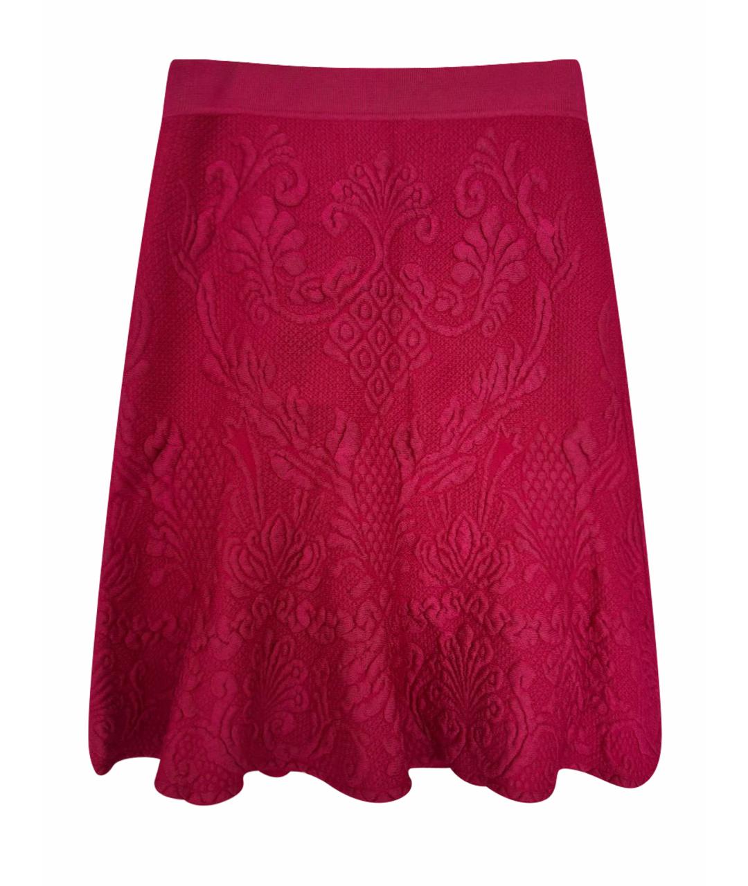 ALEXANDER MCQUEEN Фуксия вискозная юбка мини, фото 1