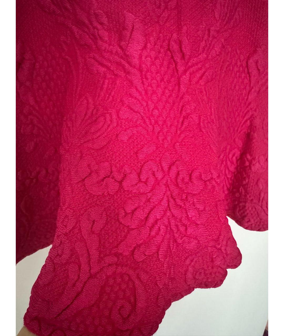 ALEXANDER MCQUEEN Фуксия вискозная юбка мини, фото 5