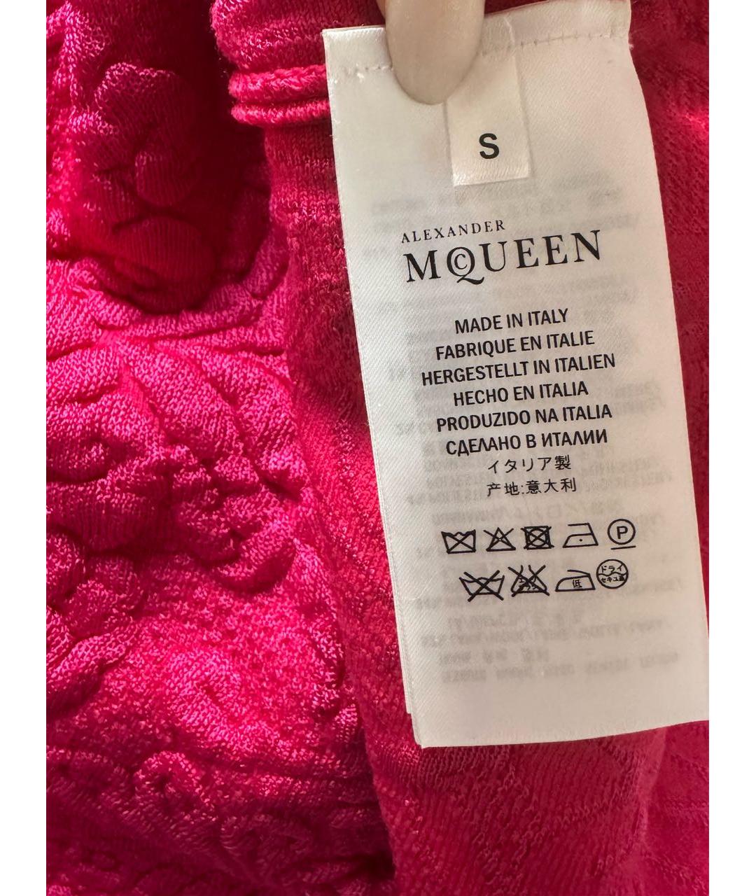 ALEXANDER MCQUEEN Фуксия вискозная юбка мини, фото 6