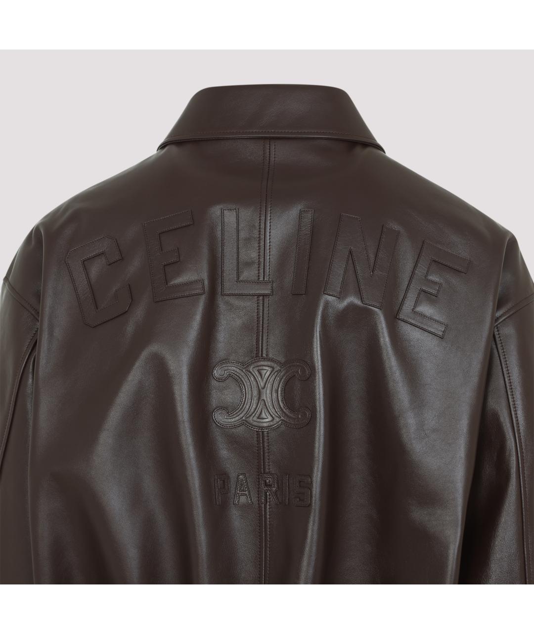 CELINE Коричневая кожаная куртка, фото 4