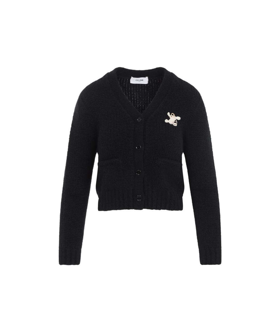 CELINE Черный кашемировый кардиган, фото 1