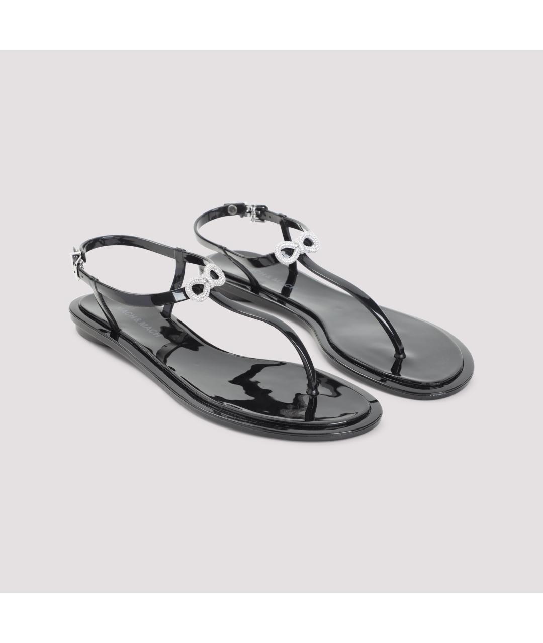 MACH&MACH Черные босоножки из искусственной кожи, фото 3