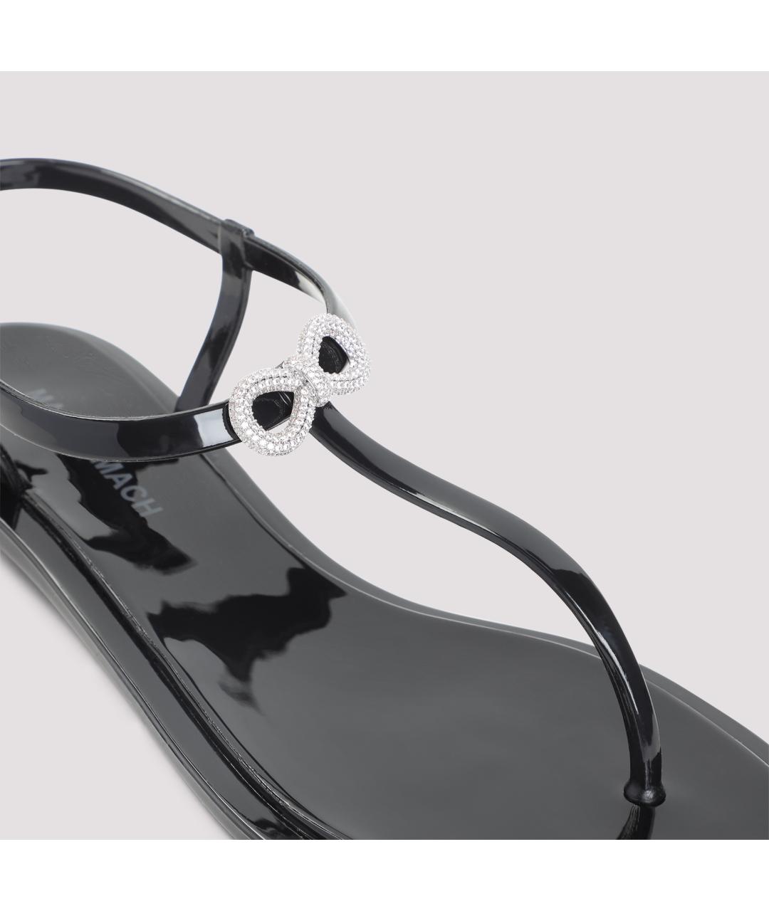 MACH&MACH Черные босоножки из искусственной кожи, фото 4