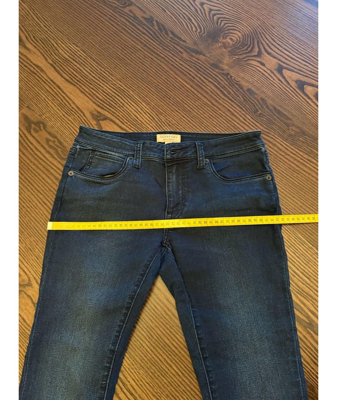 BURBERRY Темно-синие хлопко-эластановые джинсы слим, фото 6