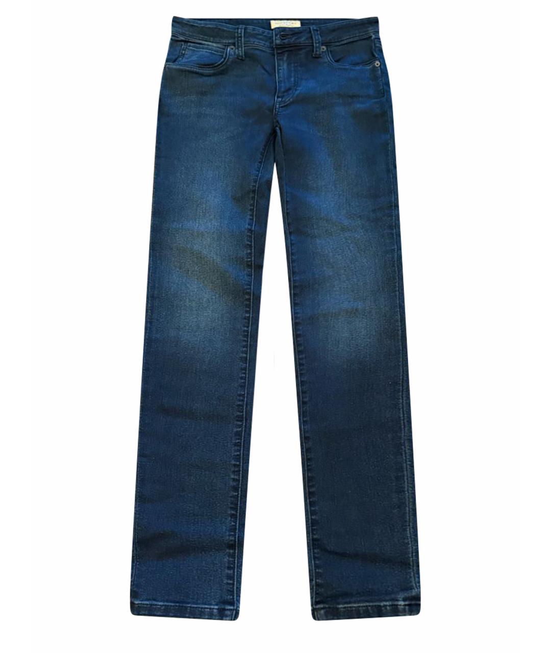 BURBERRY Темно-синие хлопко-эластановые джинсы слим, фото 8