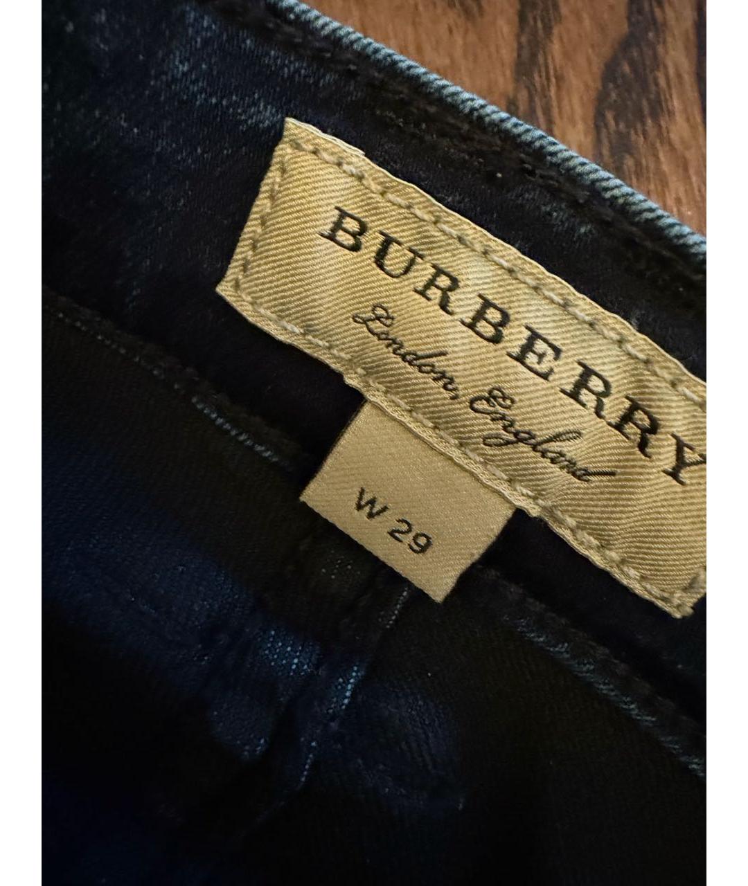 BURBERRY Темно-синие хлопко-эластановые джинсы слим, фото 2