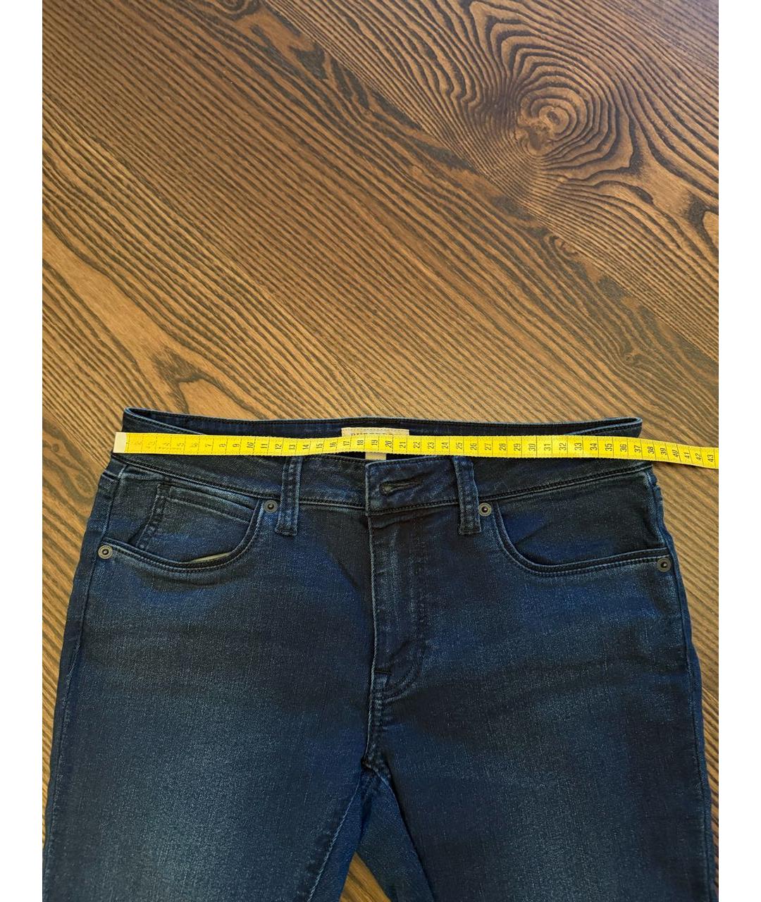 BURBERRY Темно-синие хлопко-эластановые джинсы слим, фото 5