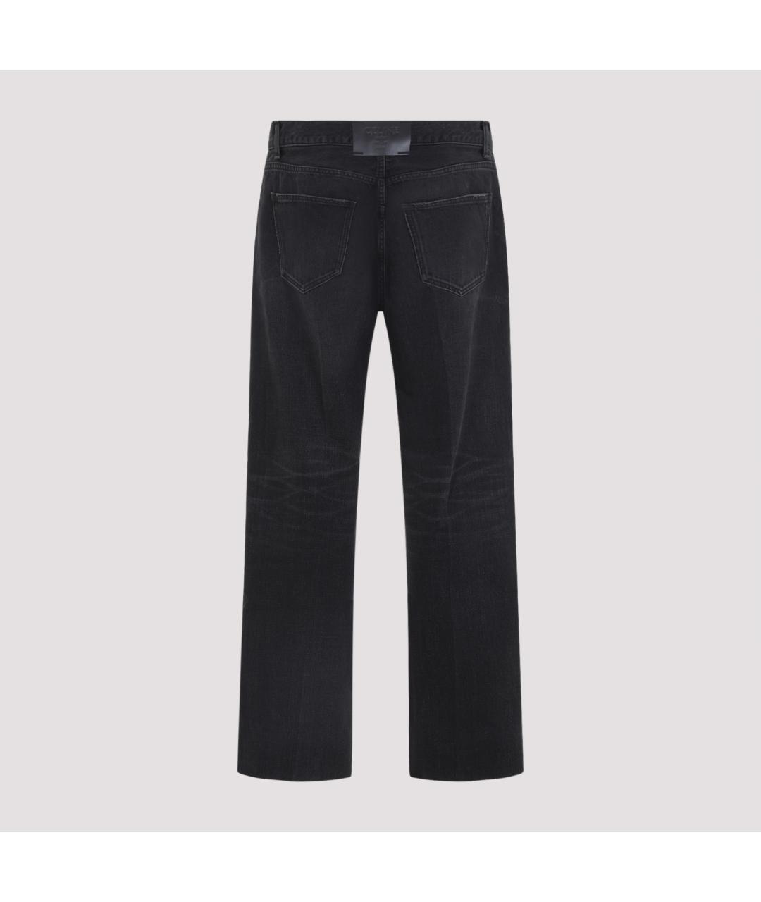 CELINE Черные хлопковые прямые джинсы, фото 2