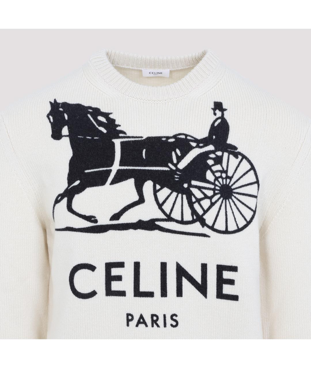 CELINE Белый кашемировый джемпер / свитер, фото 3