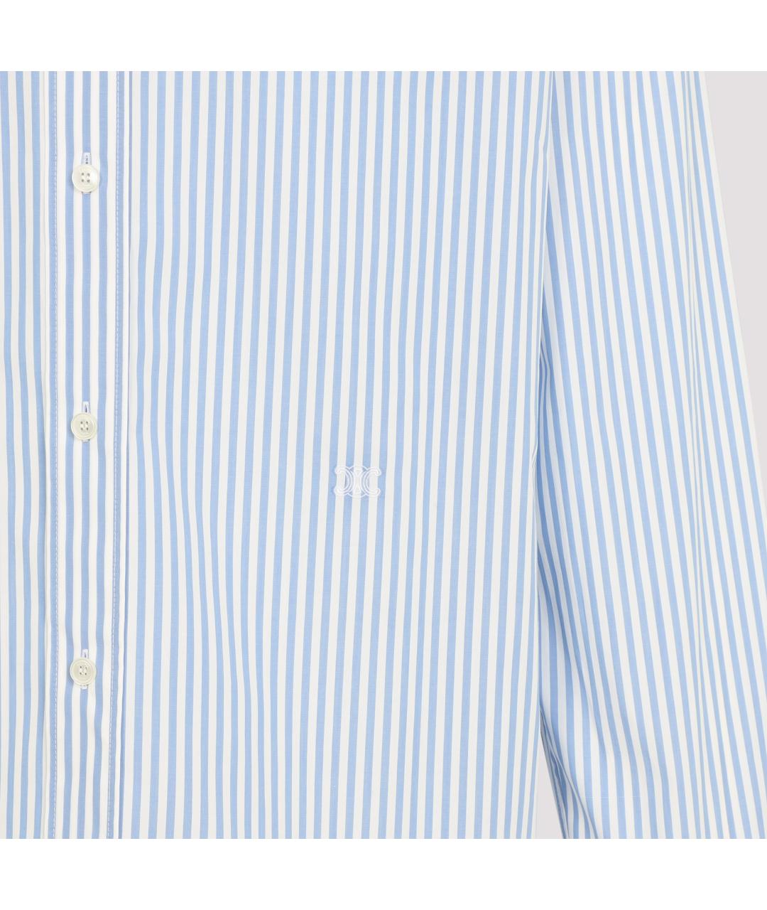 CELINE Голубая хлопковая кэжуал рубашка, фото 4