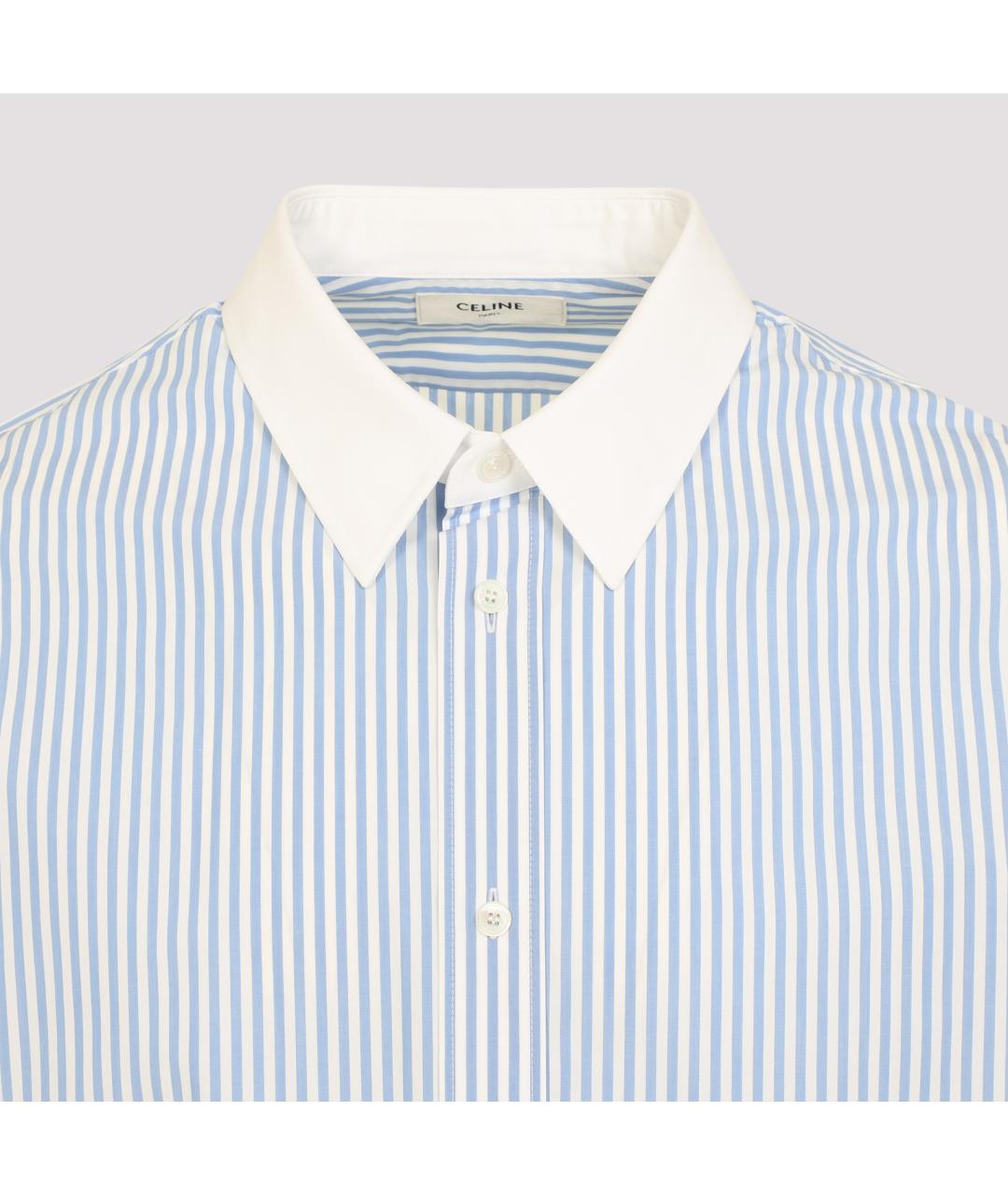 CELINE Голубая хлопковая кэжуал рубашка, фото 3