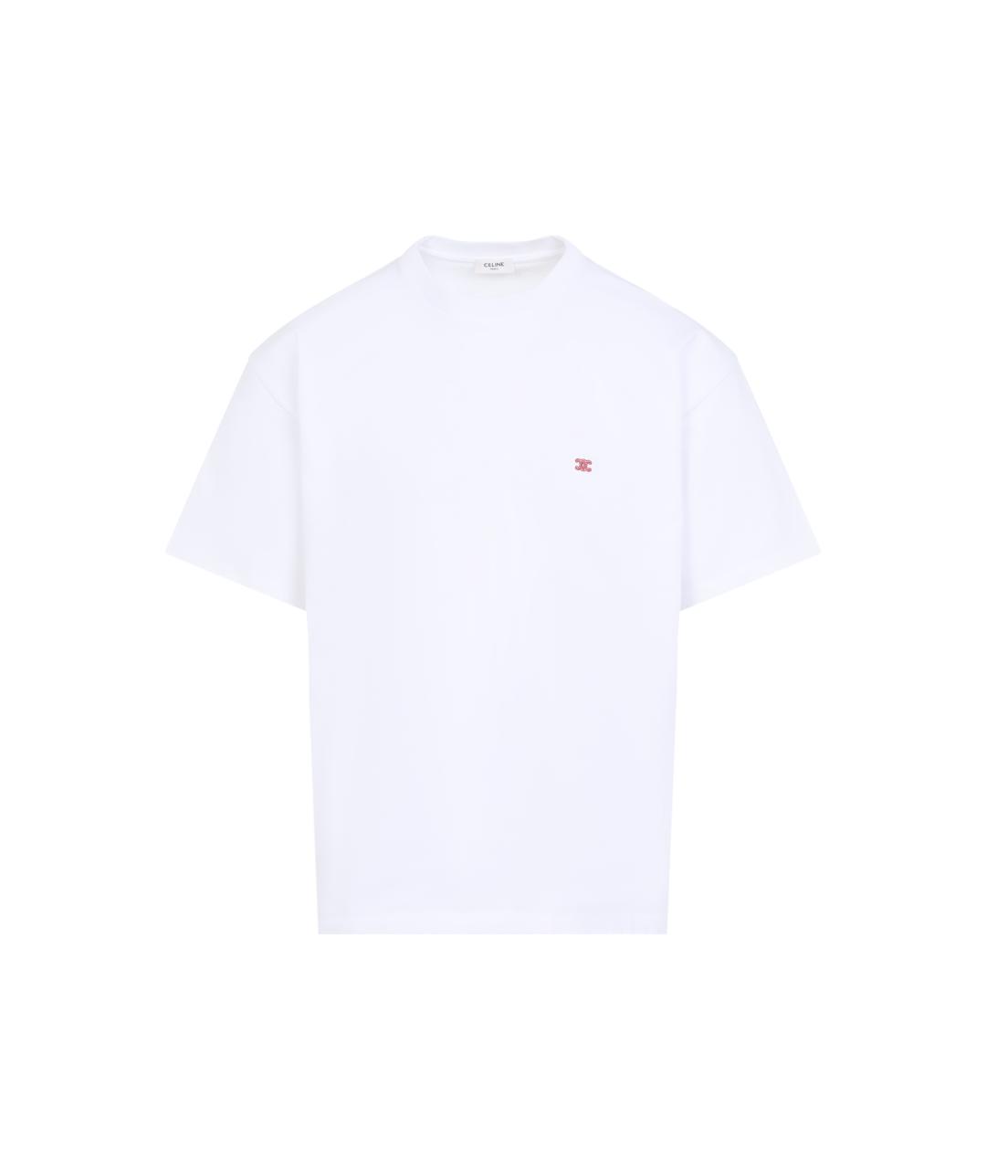 CELINE Белая хлопковая футболка, фото 1