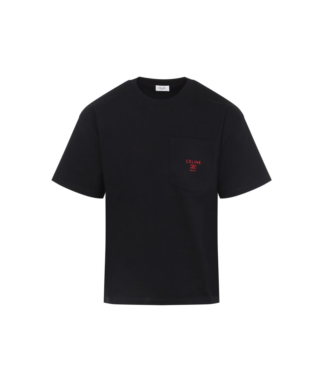 CELINE Черная хлопковая футболка, фото 1