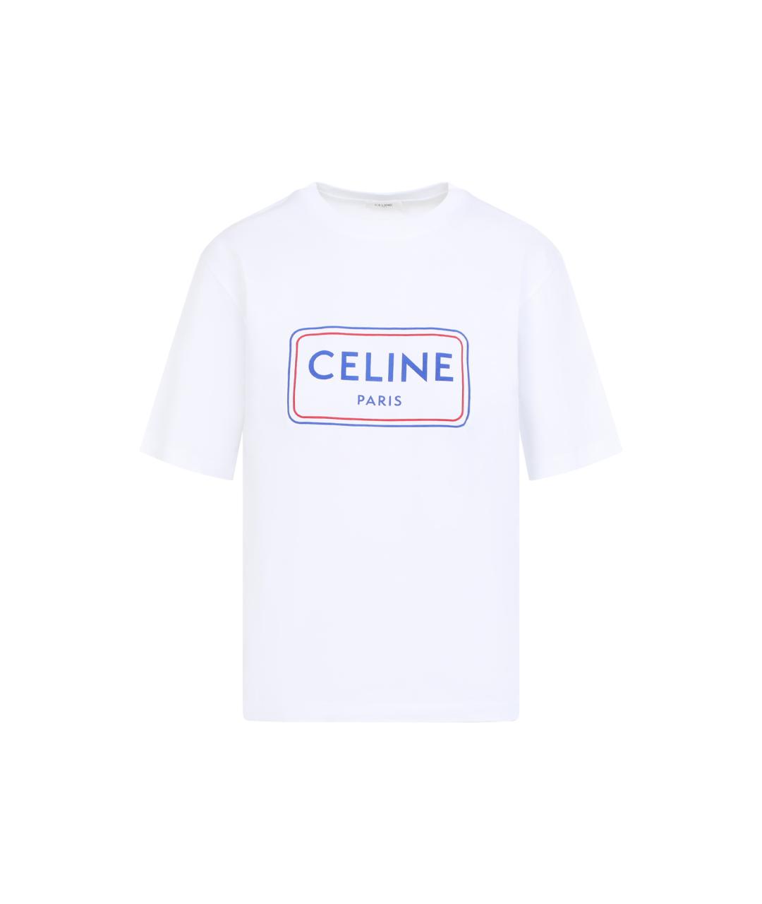 CELINE Белая хлопковая футболка, фото 1