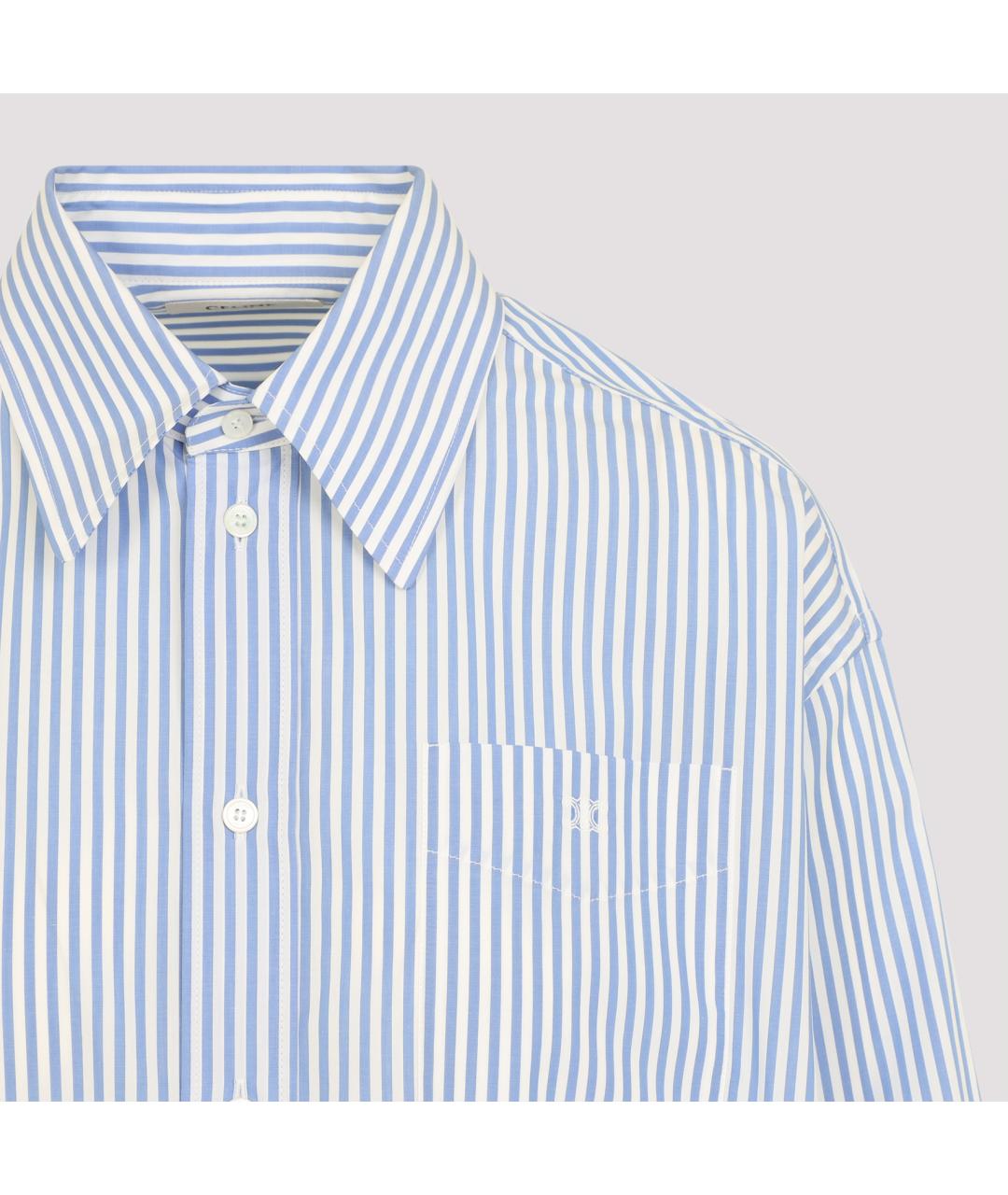 CELINE Голубая хлопковая рубашка, фото 3