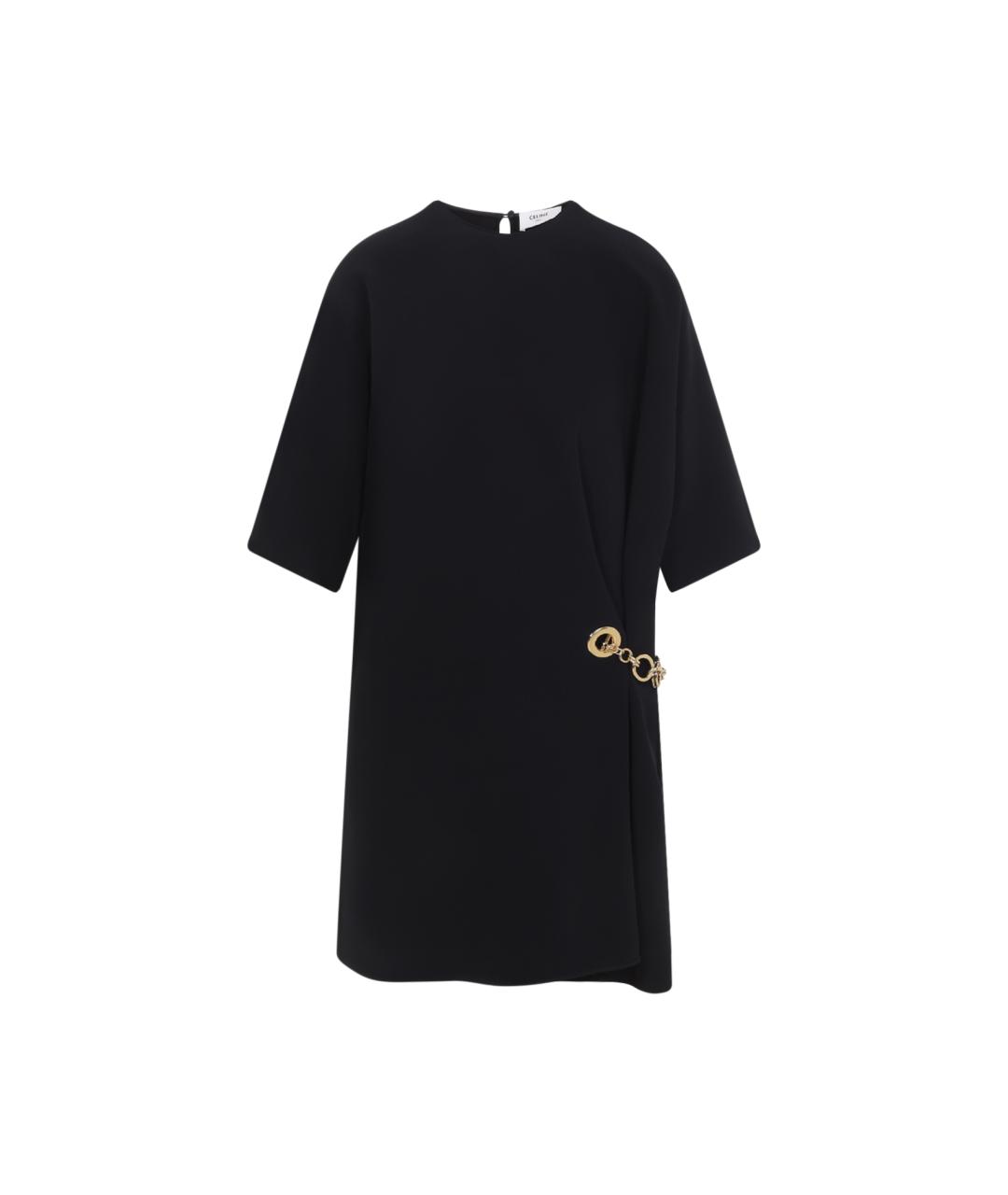 CELINE Черное вискозное повседневное платье, фото 1