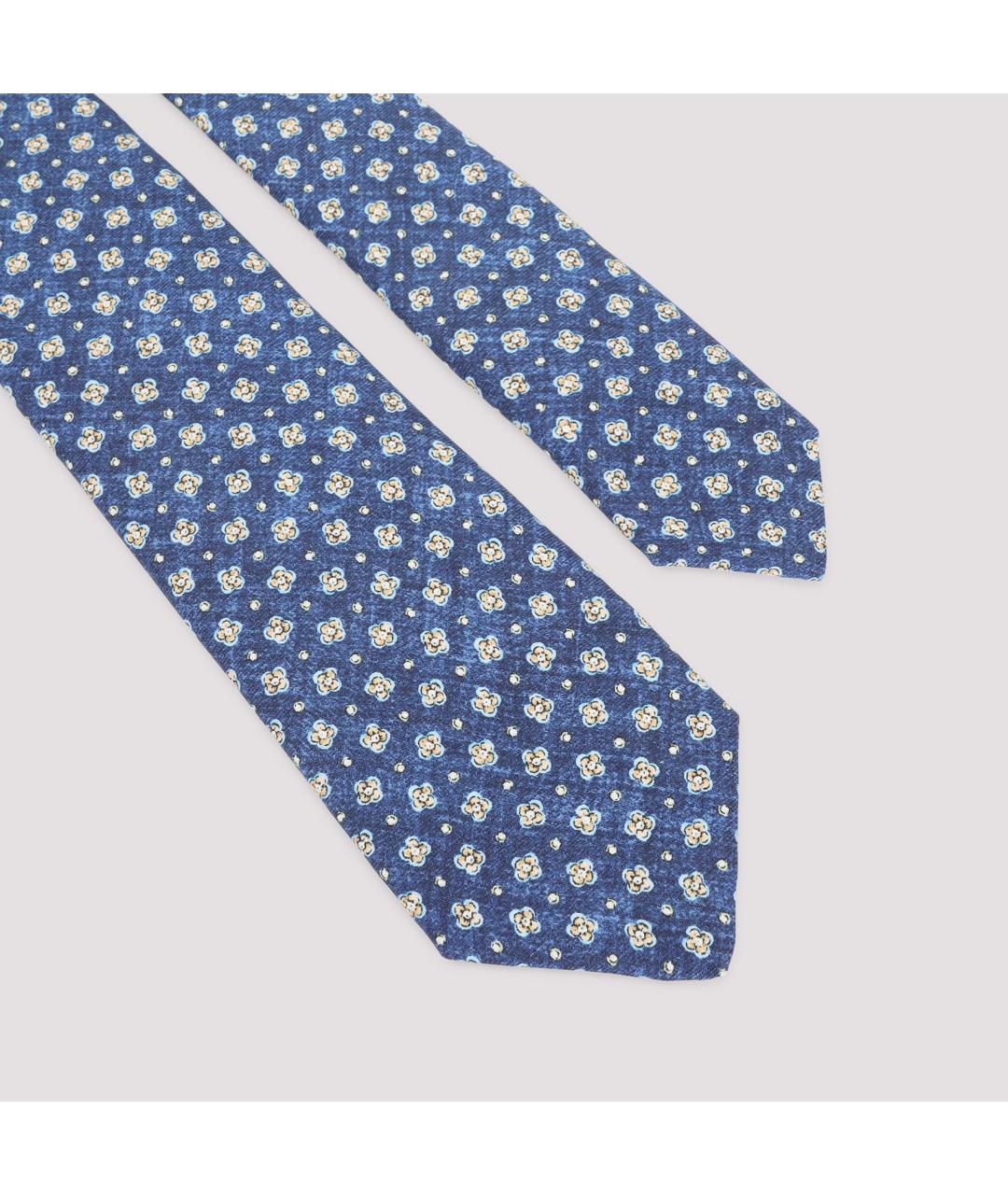 KITON Голубой шелковый галстук, фото 2