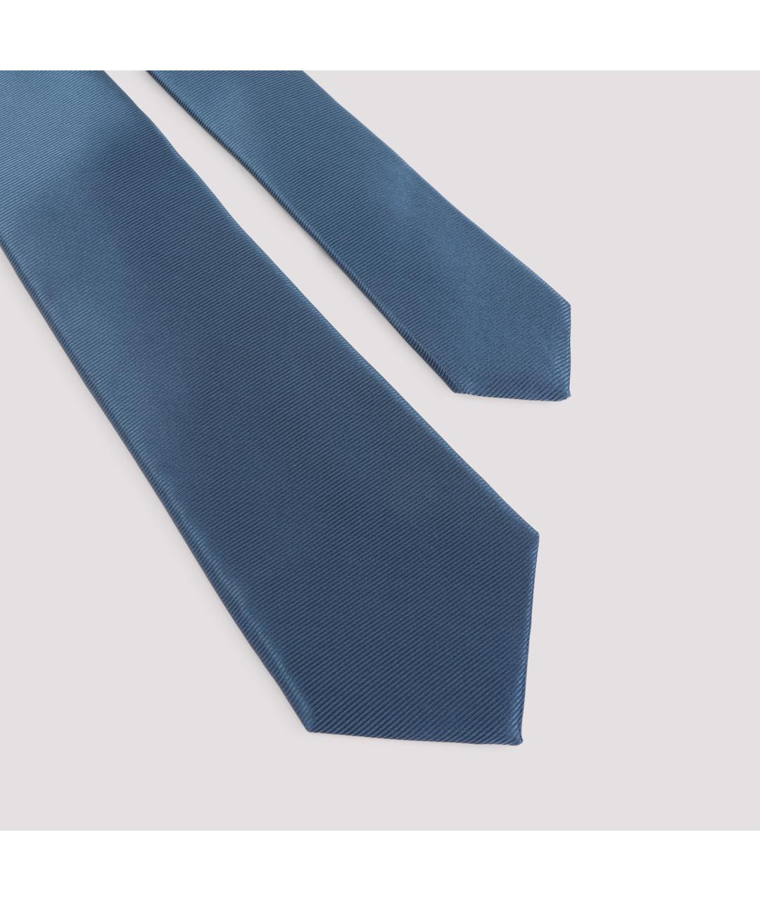 KITON Голубой шелковый галстук, фото 2