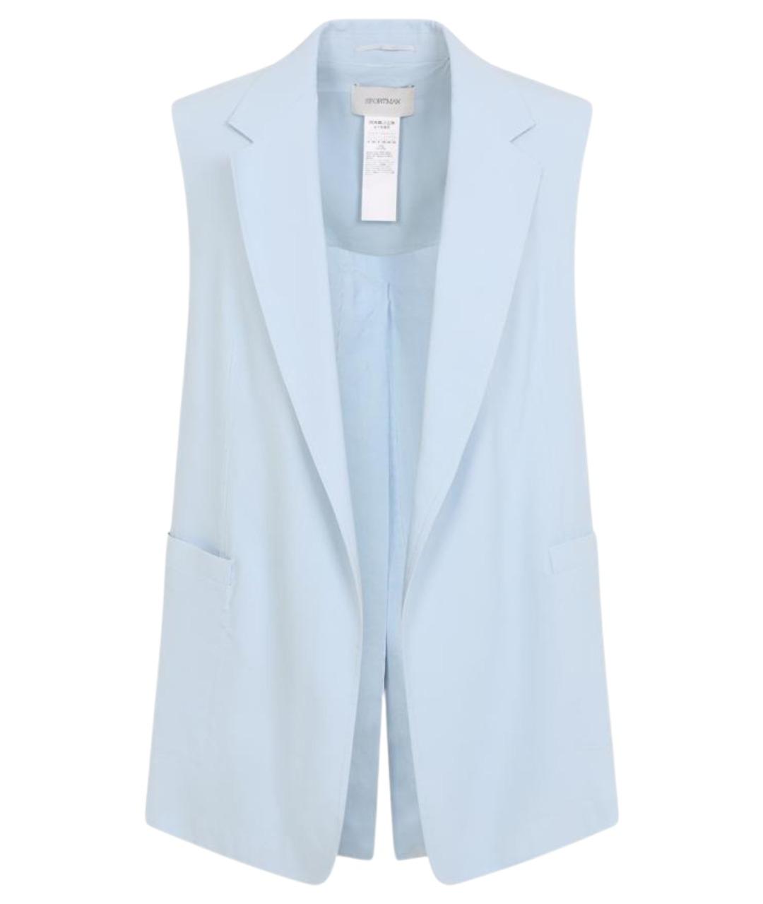 SPORTMAX Голубой вискозный жакет/пиджак, фото 1