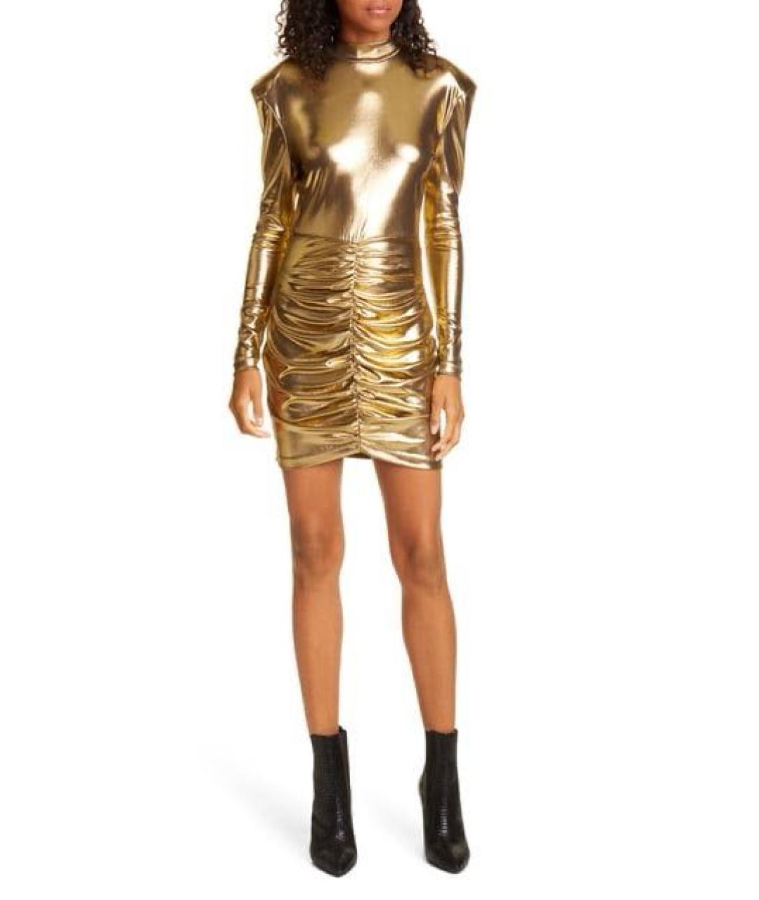 ROTATE Золотое вечернее платье, фото 4