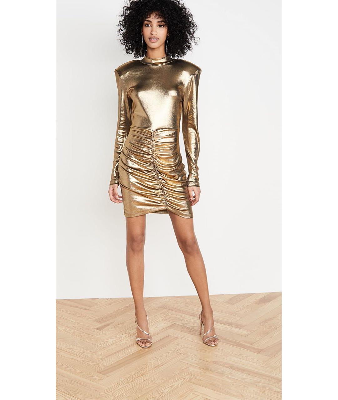 ROTATE Золотое вечернее платье, фото 5