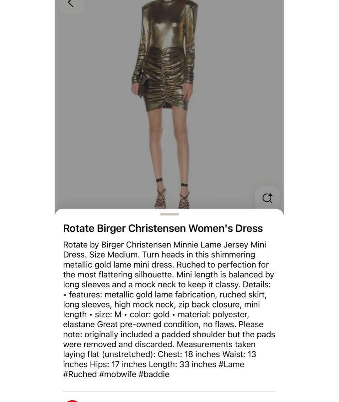 ROTATE Золотое вечернее платье, фото 6