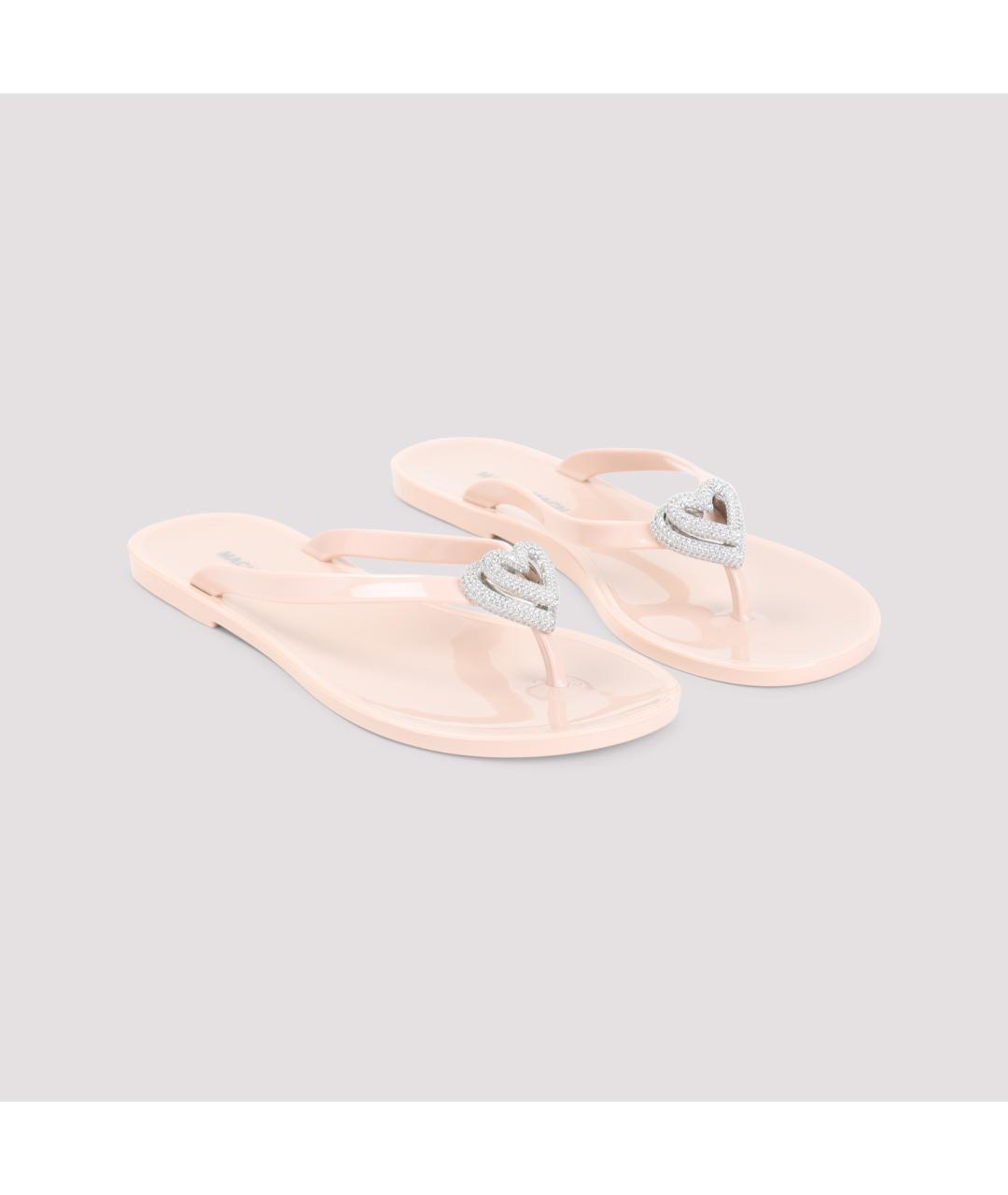 MACH&MACH Бежевые резиновые шлепанцы, фото 3