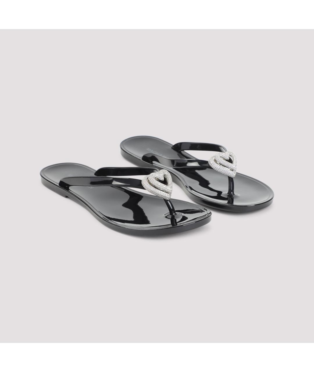 MACH&MACH Черные резиновые шлепанцы, фото 3