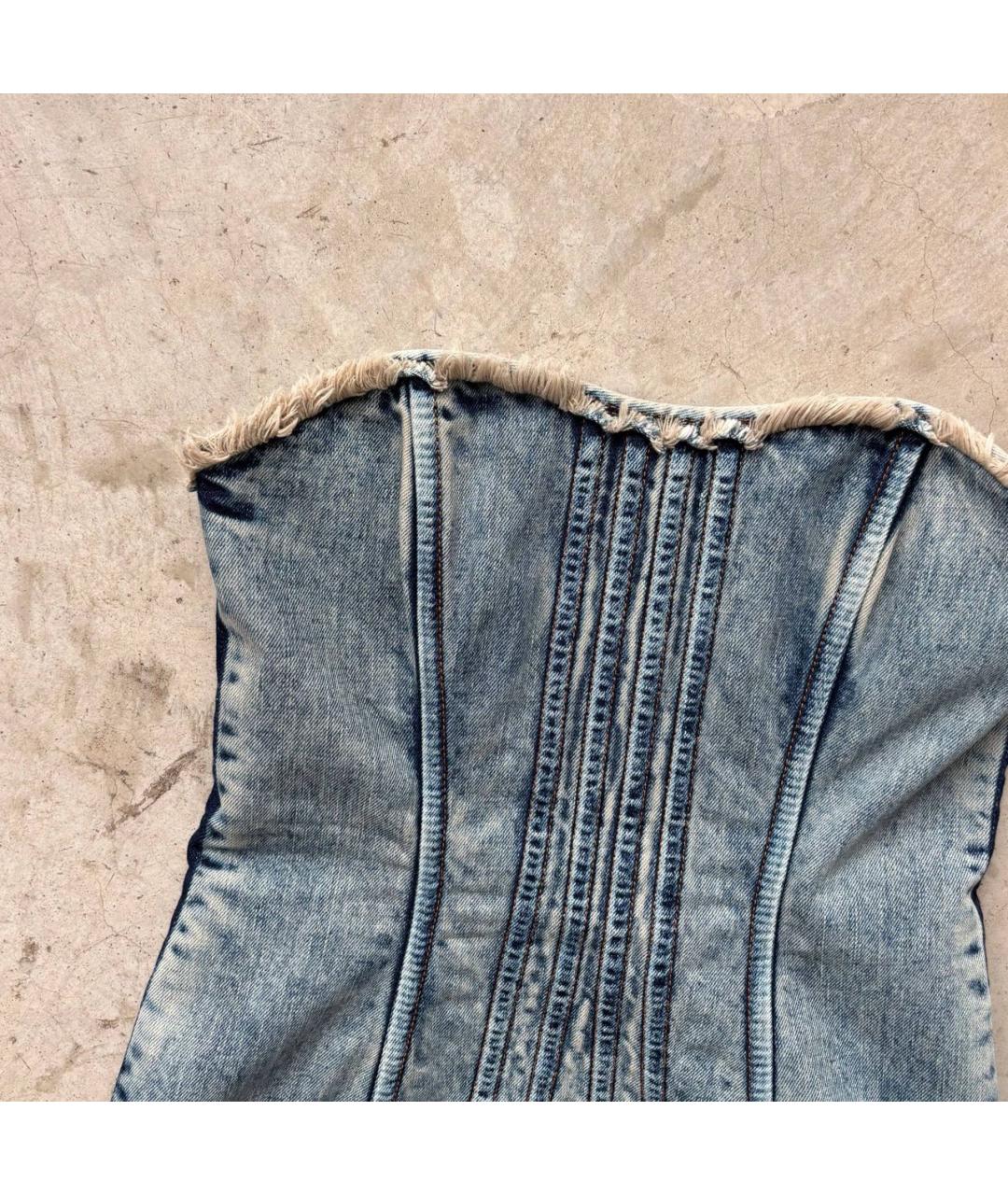 DOLCE&GABBANA Голубой хлопковый сарафан, фото 3