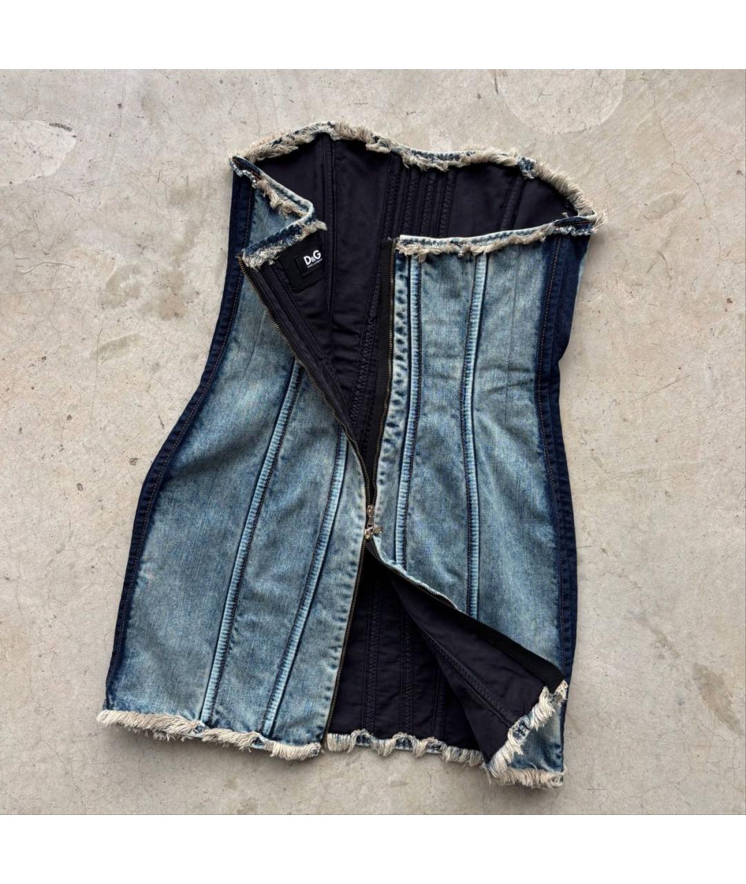 DOLCE&GABBANA Голубой хлопковый сарафан, фото 5