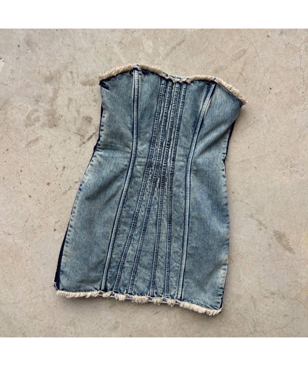 DOLCE&GABBANA Голубой хлопковый сарафан, фото 6