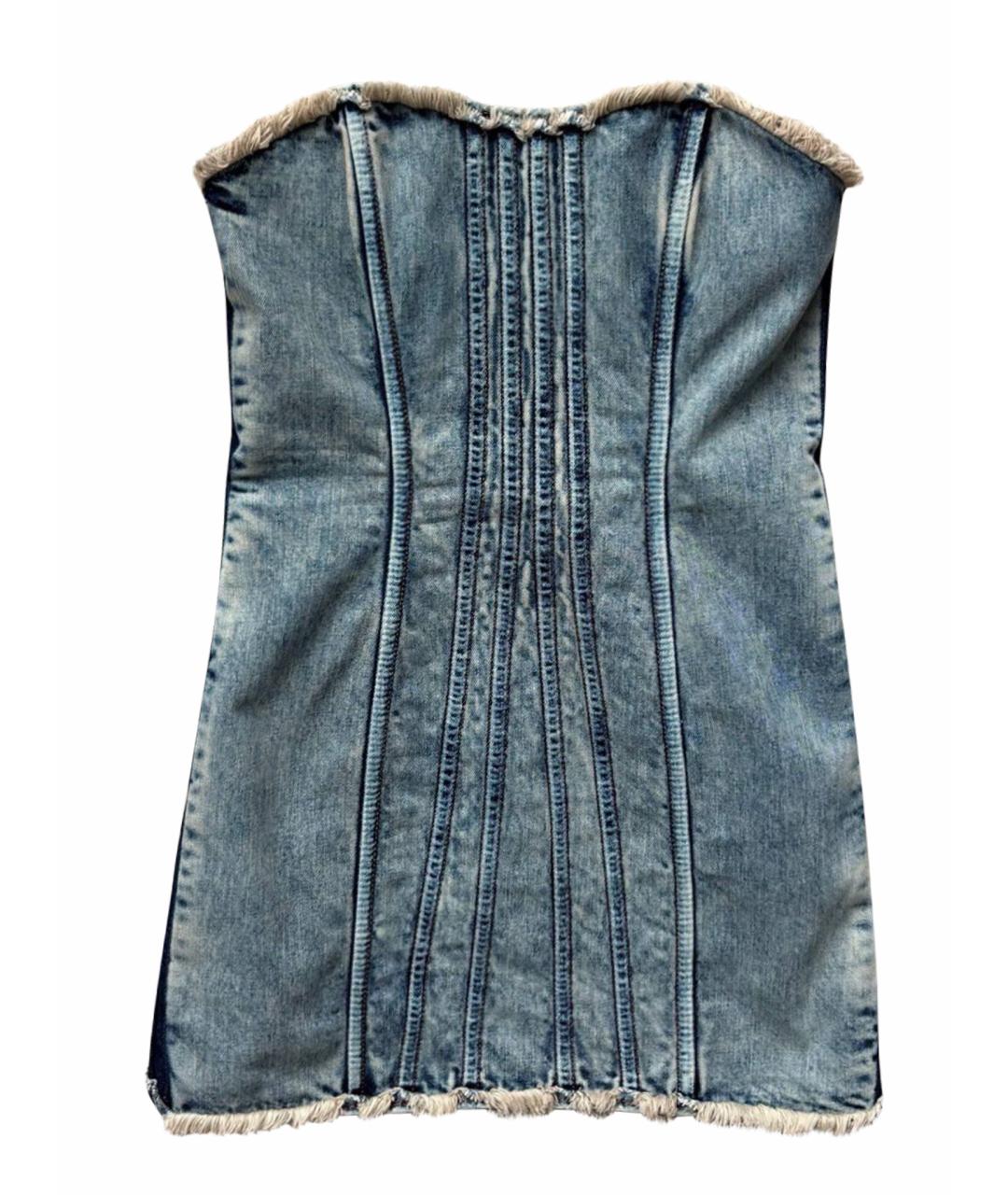 DOLCE&GABBANA Голубой хлопковый сарафан, фото 1