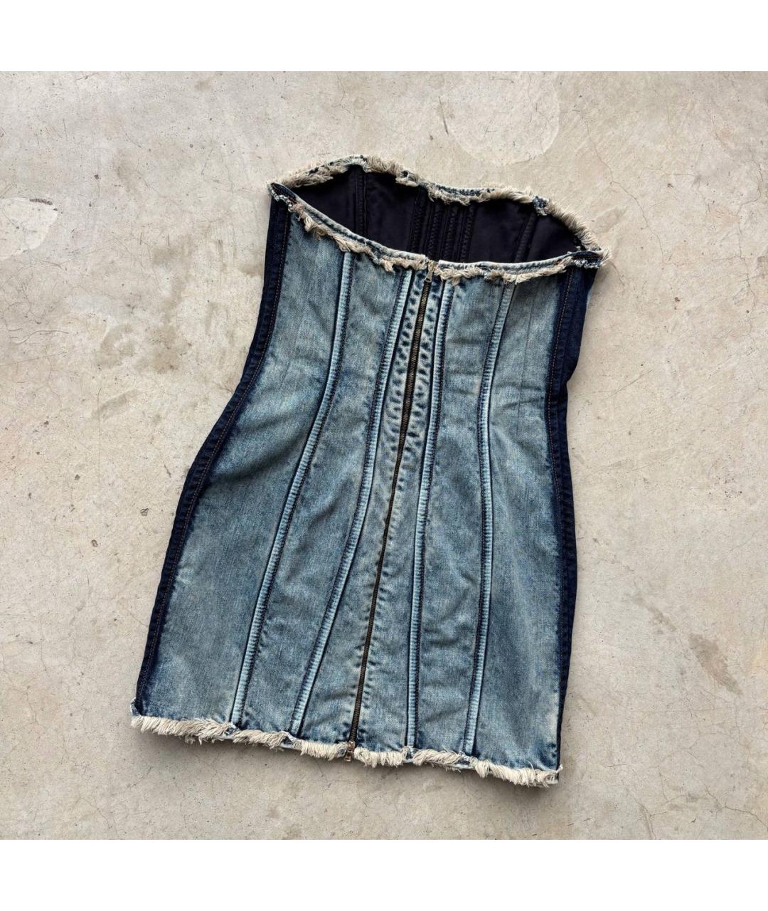 DOLCE&GABBANA Голубой хлопковый сарафан, фото 4