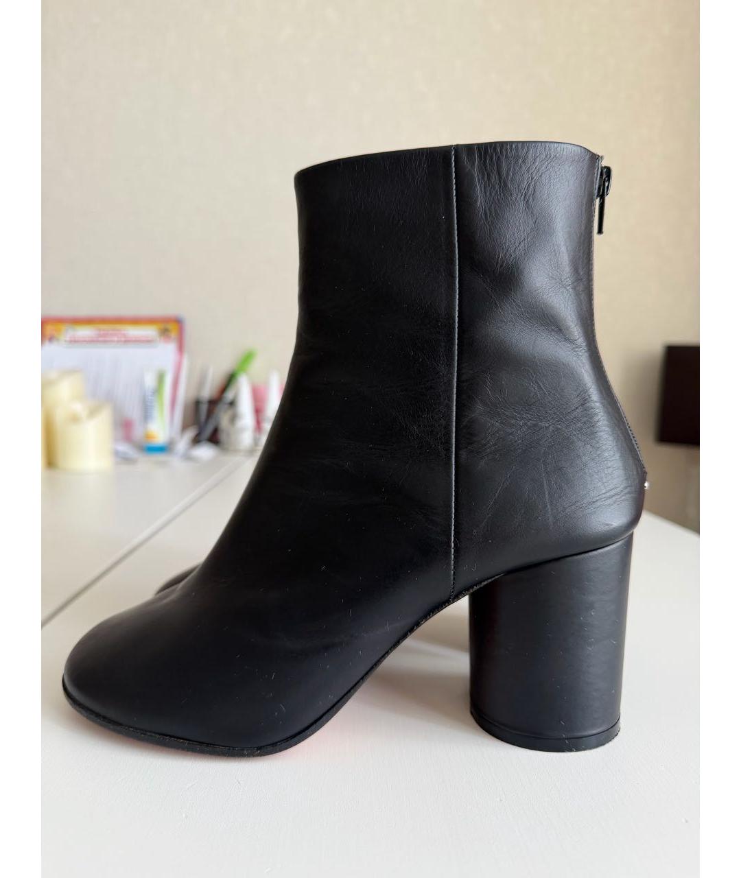 MAISON MARGIELA Черные кожаные ботильоны, фото 4