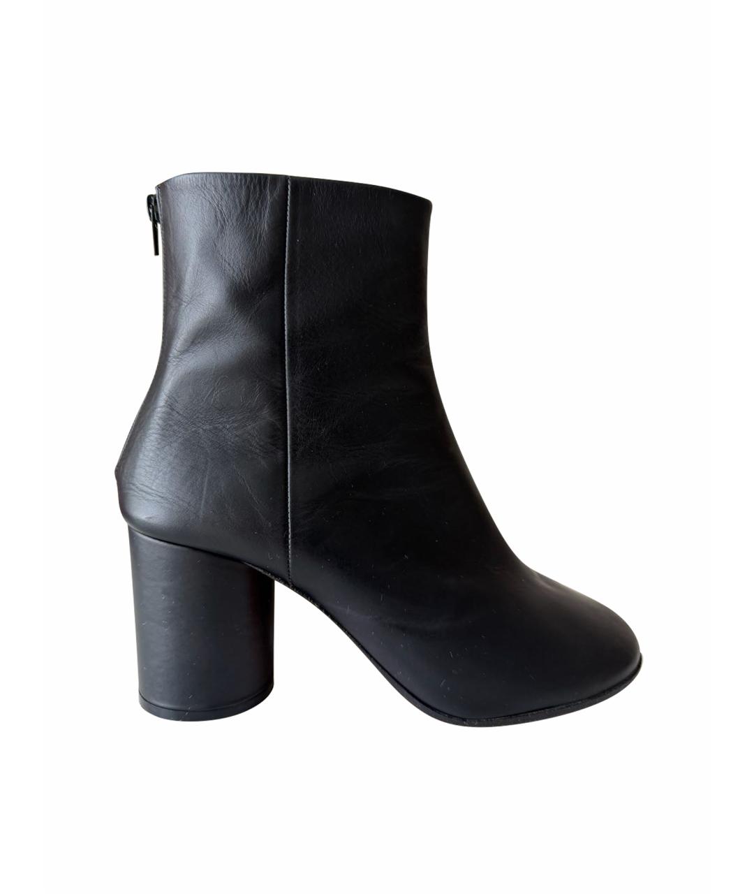 MAISON MARGIELA Черные кожаные ботильоны, фото 1