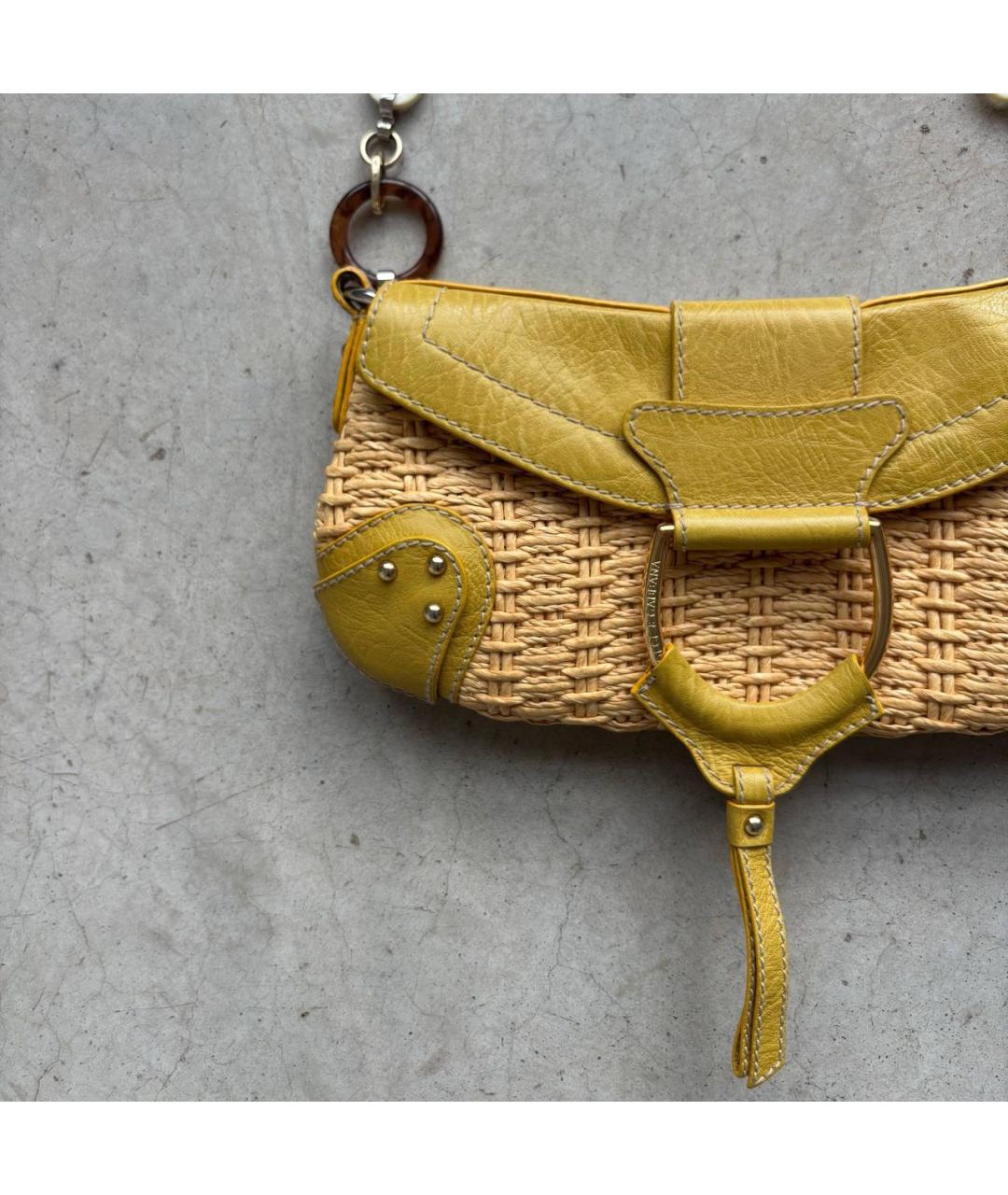 DOLCE&GABBANA Горчичная кожаная сумка через плечо, фото 3