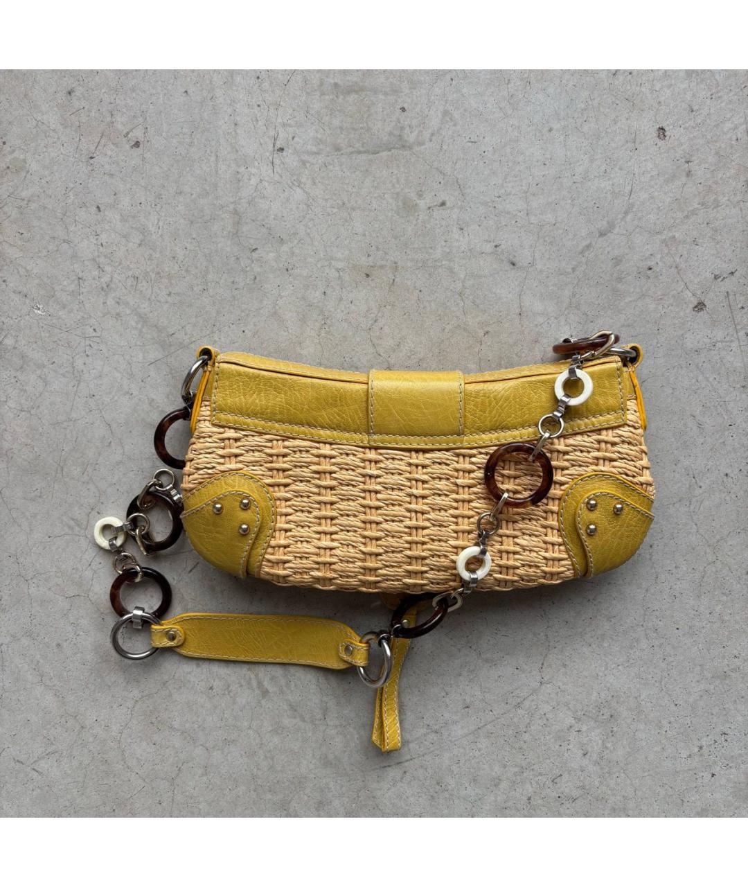 DOLCE&GABBANA Горчичная кожаная сумка через плечо, фото 4
