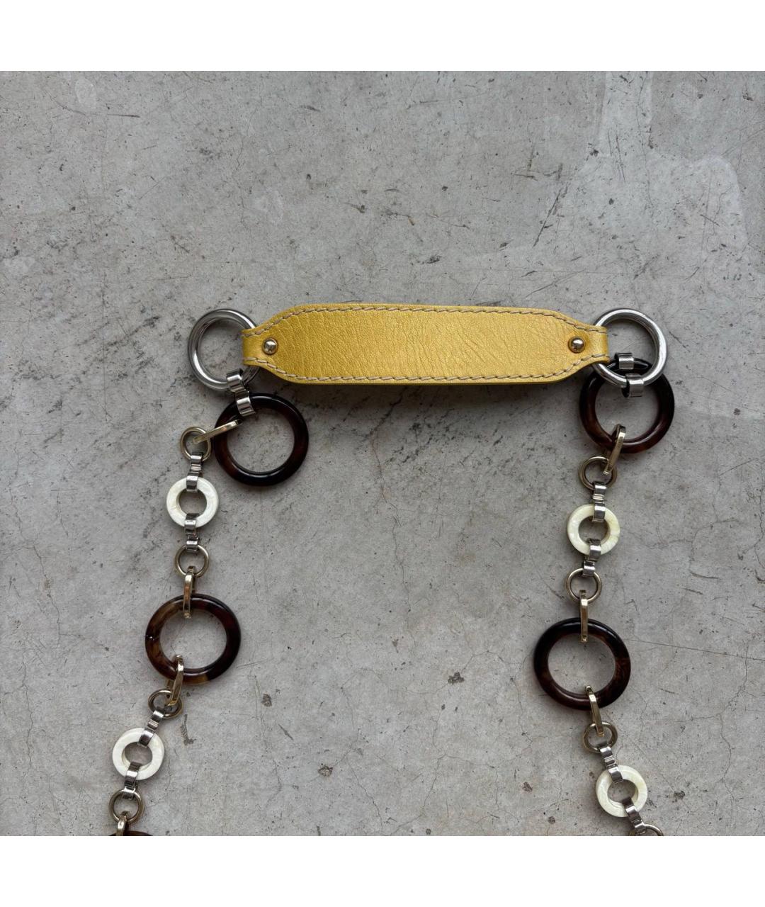 DOLCE&GABBANA Горчичная кожаная сумка через плечо, фото 5