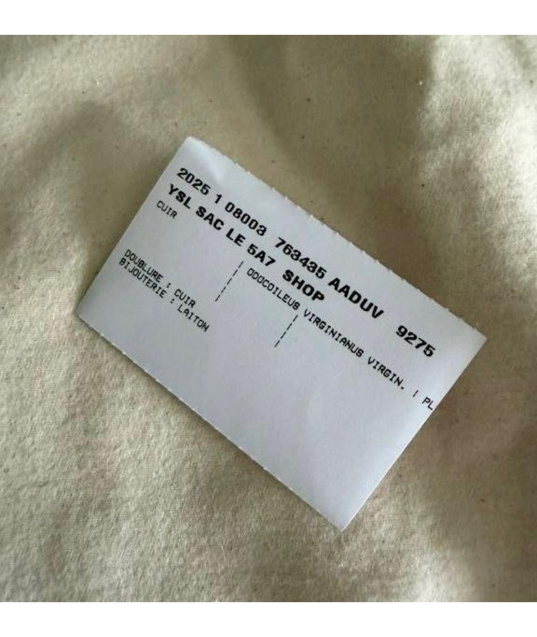 SAINT LAURENT Белая кожаная сумка тоут, фото 6