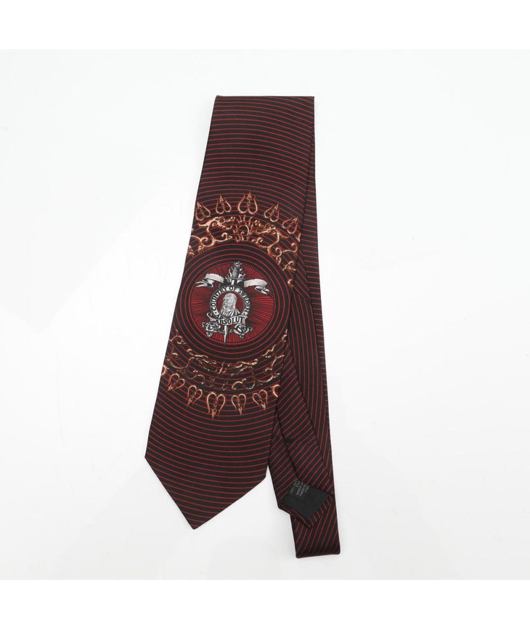 JEAN PAUL GAULTIER Бордовый шелковый галстук, фото 9