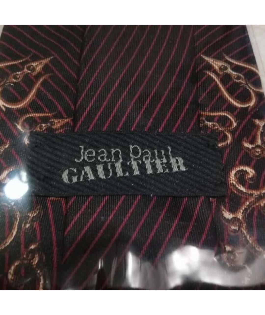 JEAN PAUL GAULTIER Бордовый шелковый галстук, фото 8