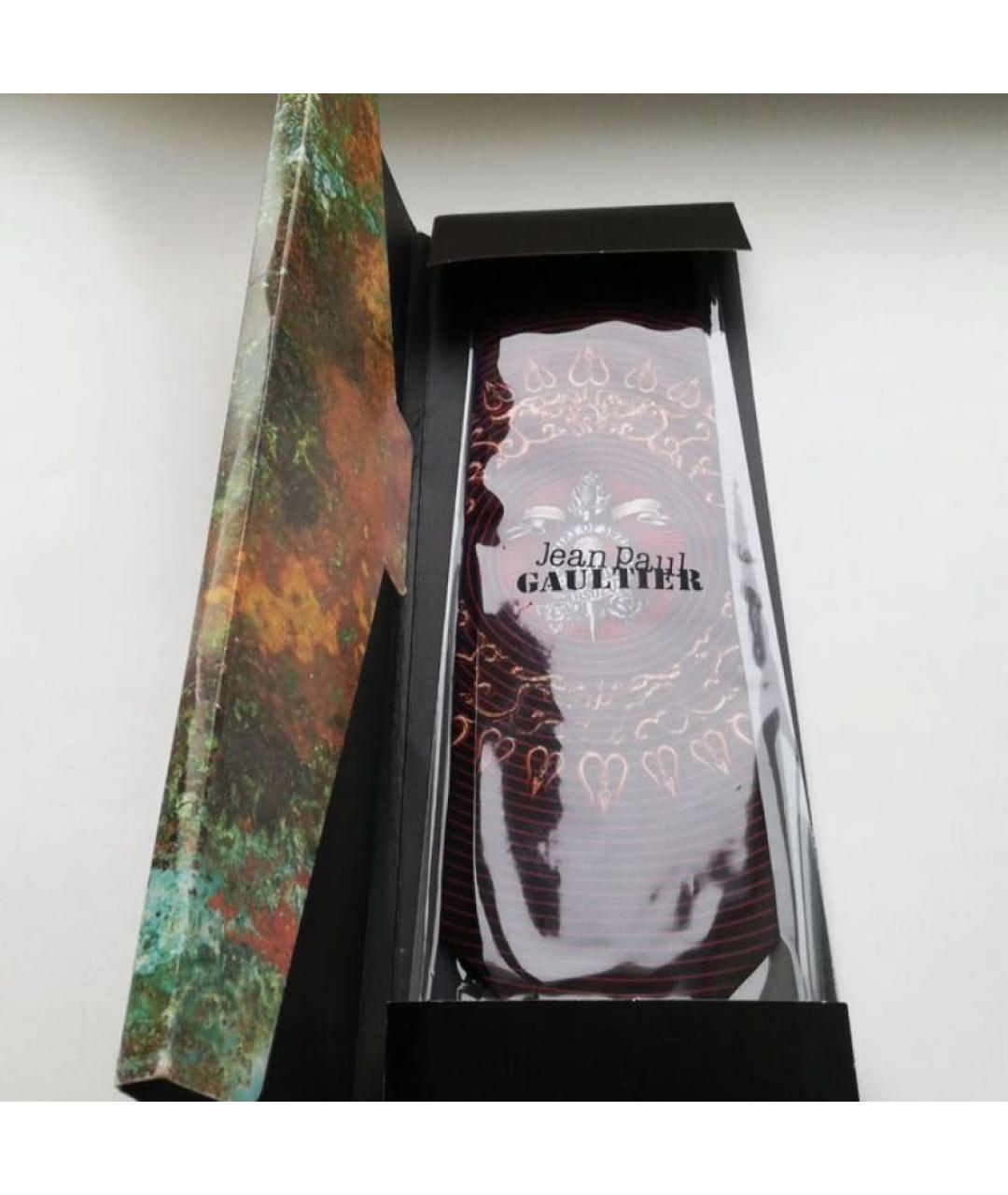 JEAN PAUL GAULTIER Бордовый шелковый галстук, фото 7