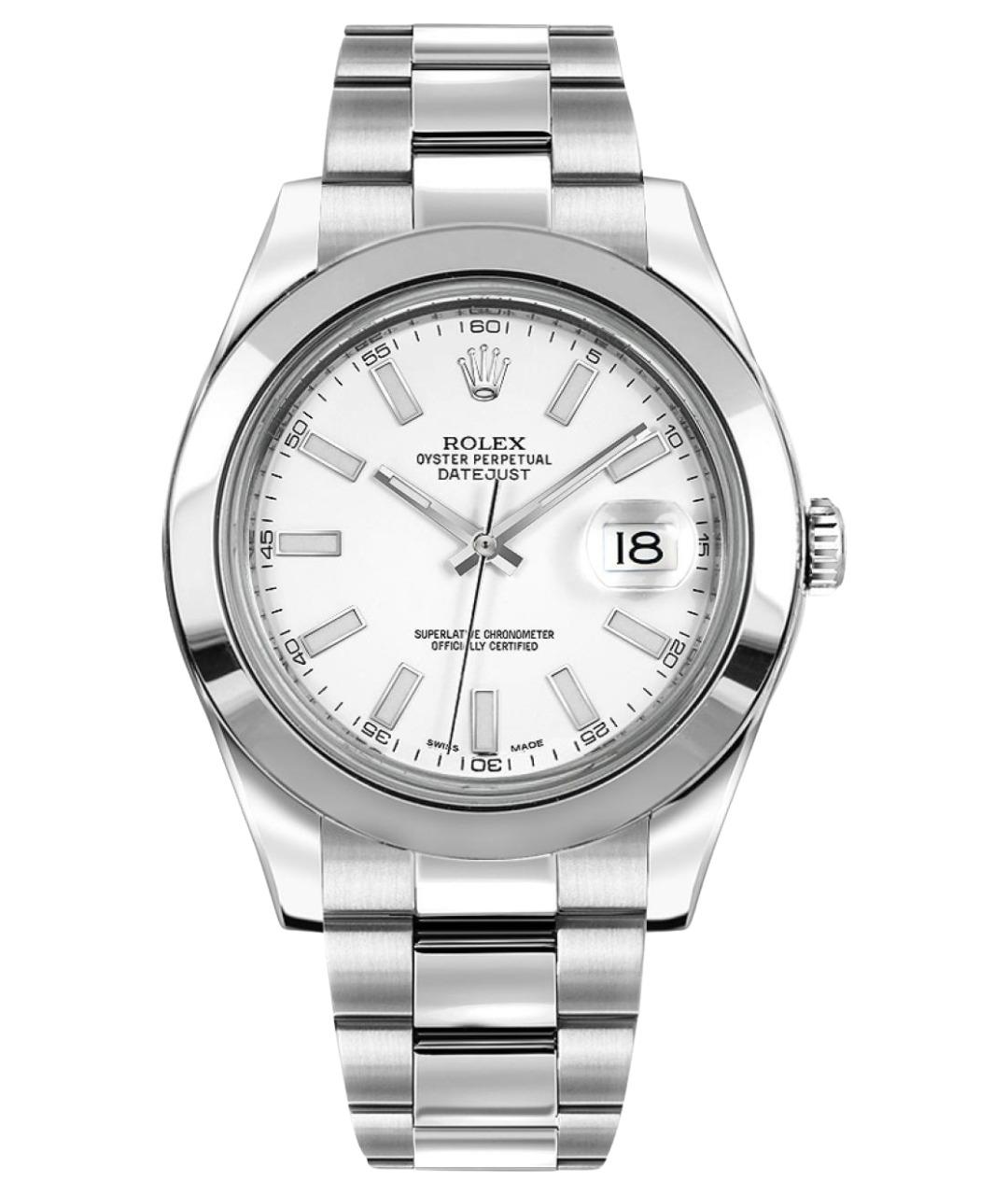 ROLEX Белые металлические часы, фото 1