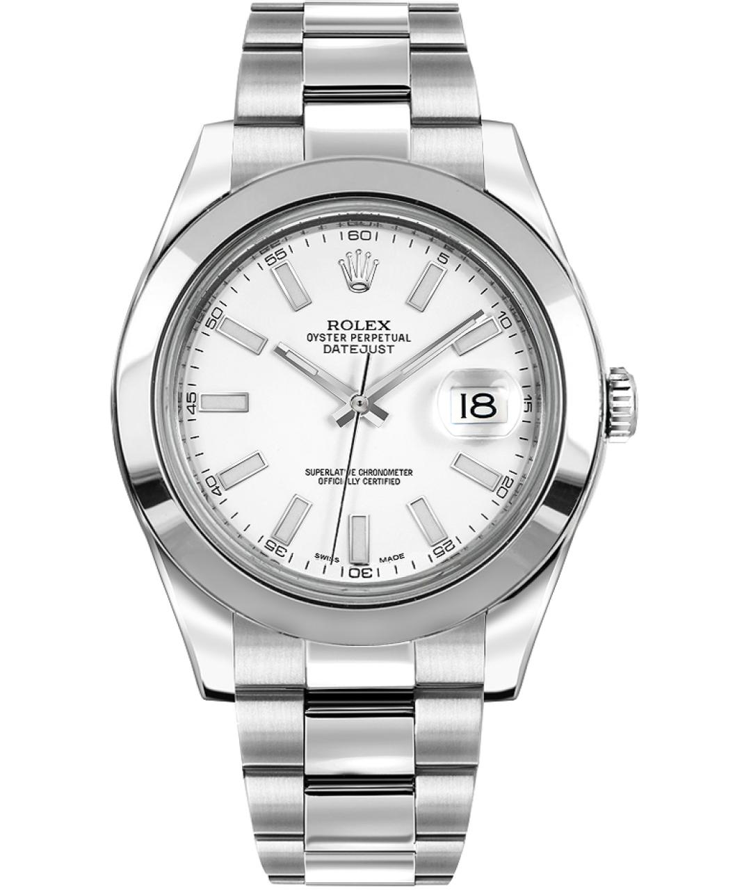 ROLEX Белые металлические часы, фото 4