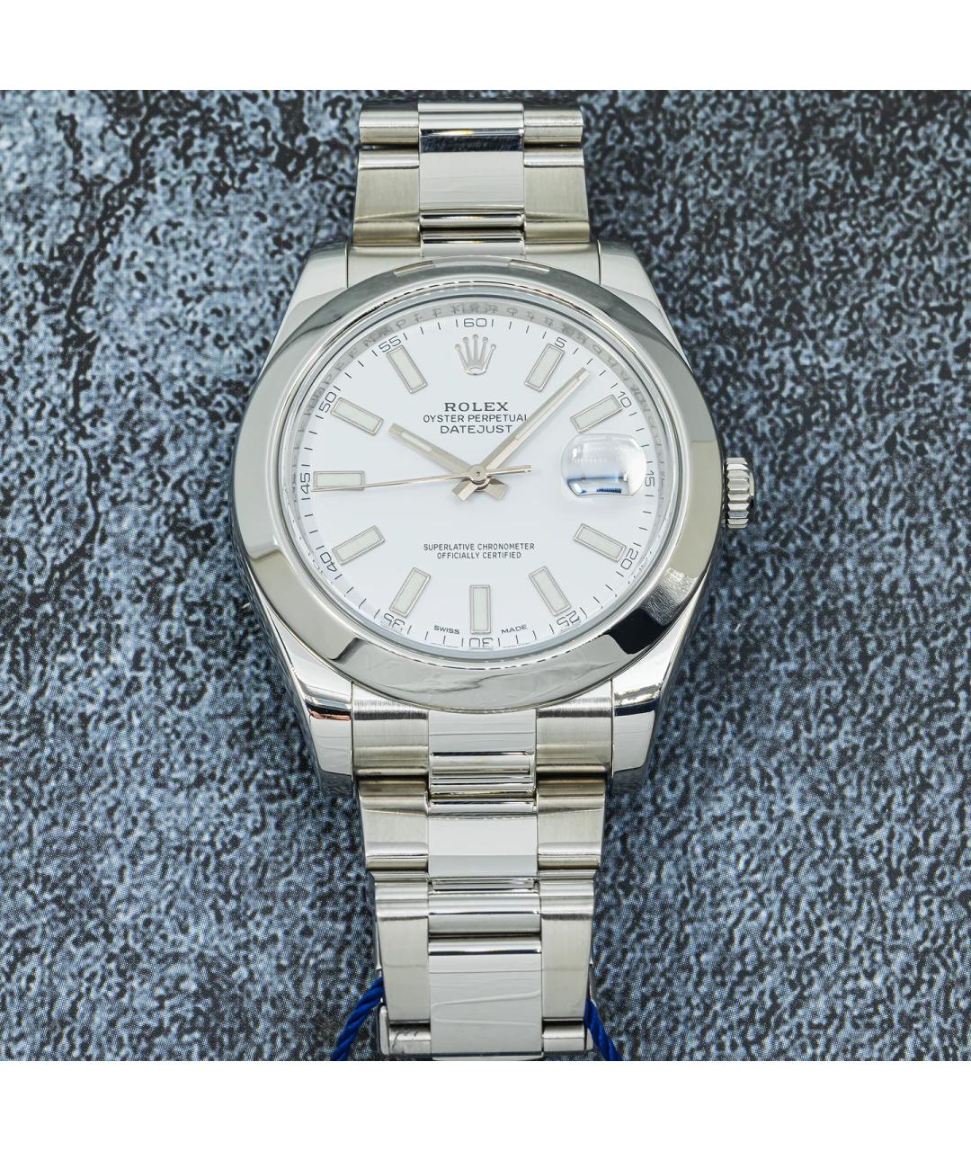 ROLEX Белые металлические часы, фото 2