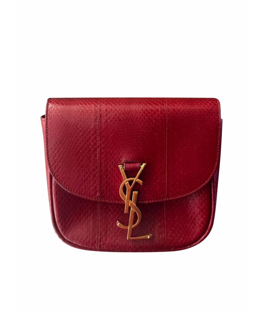 SAINT LAURENT Красная кожаная сумка через плечо, фото 1