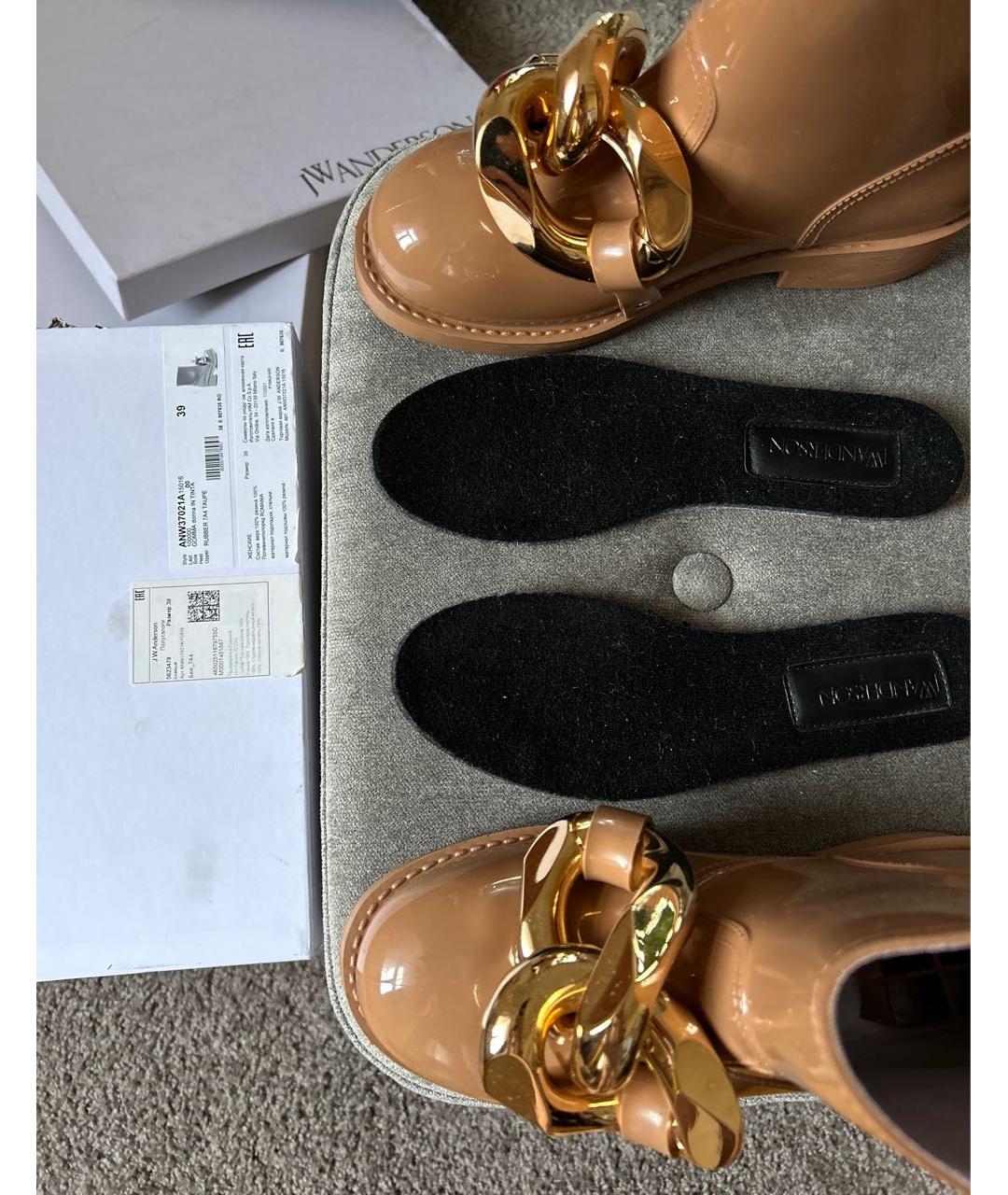 J.W.ANDERSON Бежевые резиновые ботинки, фото 7