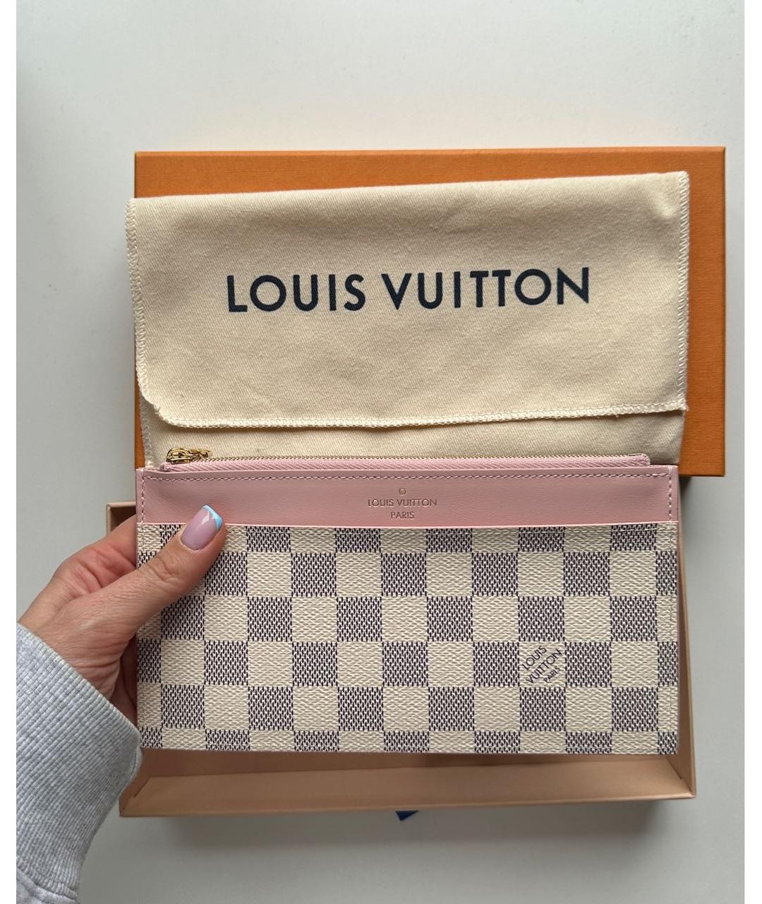 LOUIS VUITTON Розовый кожаный кошелек, фото 5