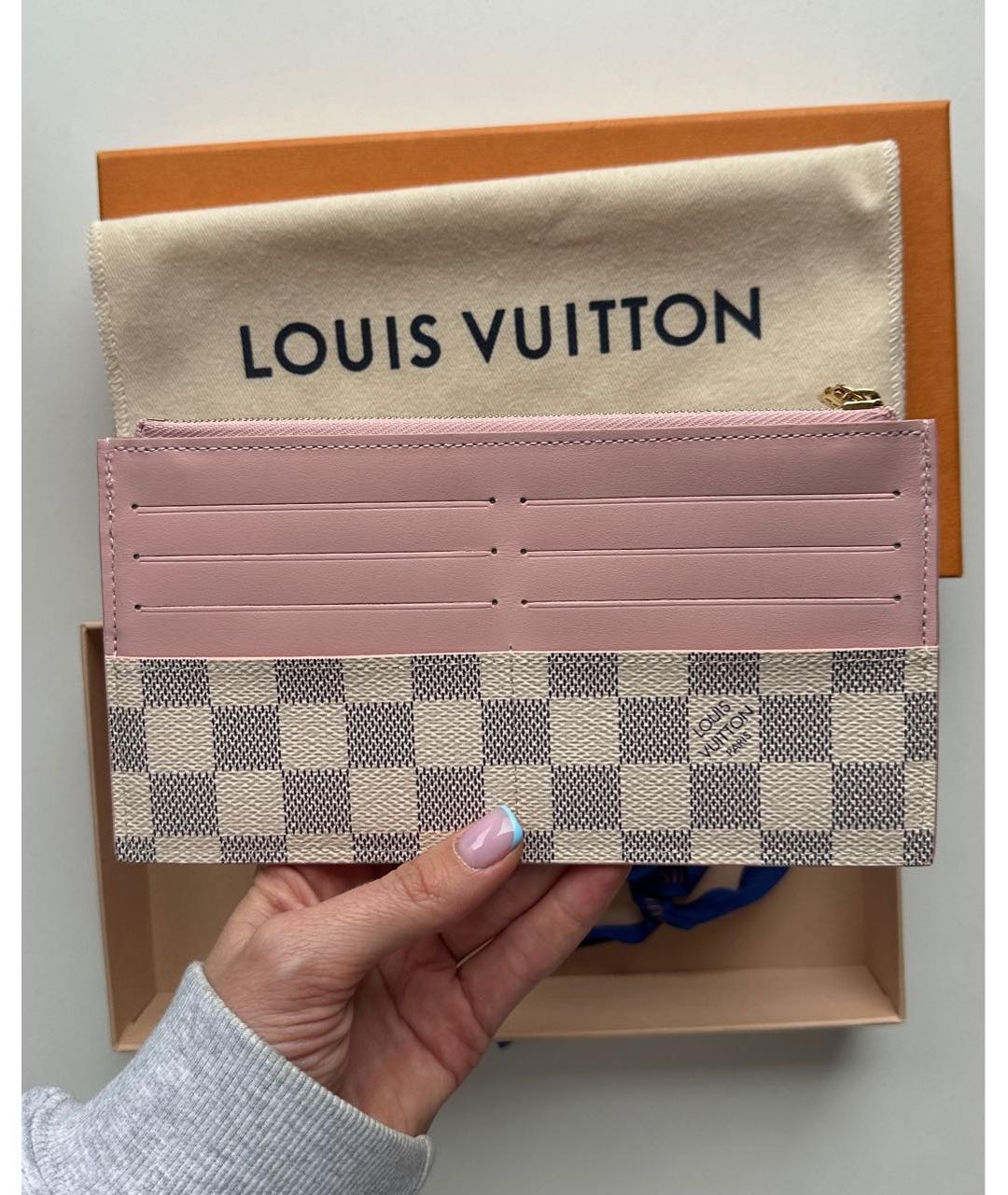 LOUIS VUITTON Розовый кожаный кошелек, фото 2