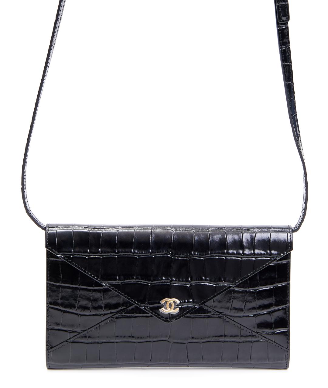 CHANEL Черная кожаная сумка через плечо, фото 1